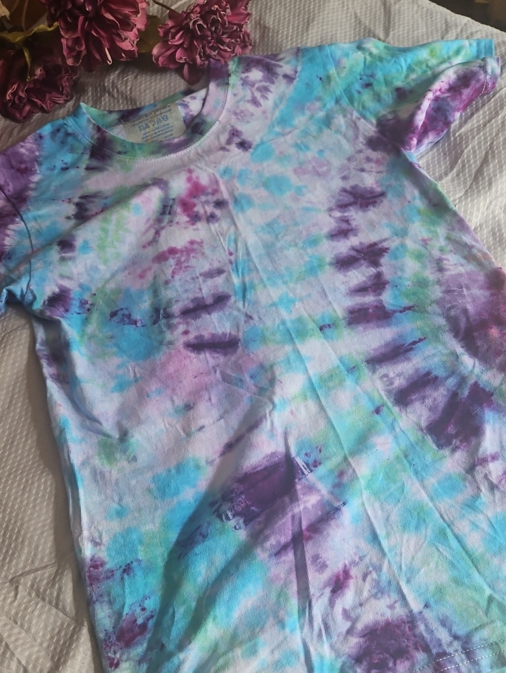 Handmade Tie-Dye Short Sleeve Multi Color Tshirt XS NEW
